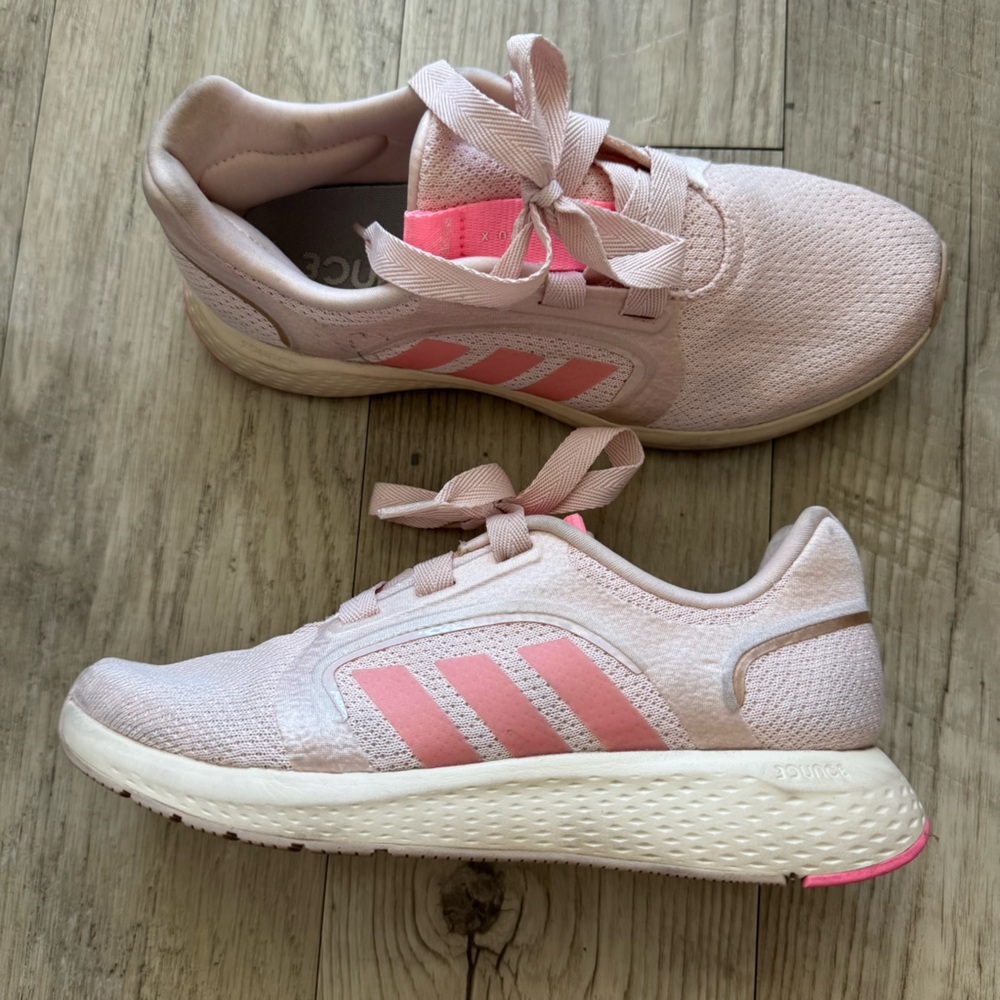 Adidas Originals pink and white trainers